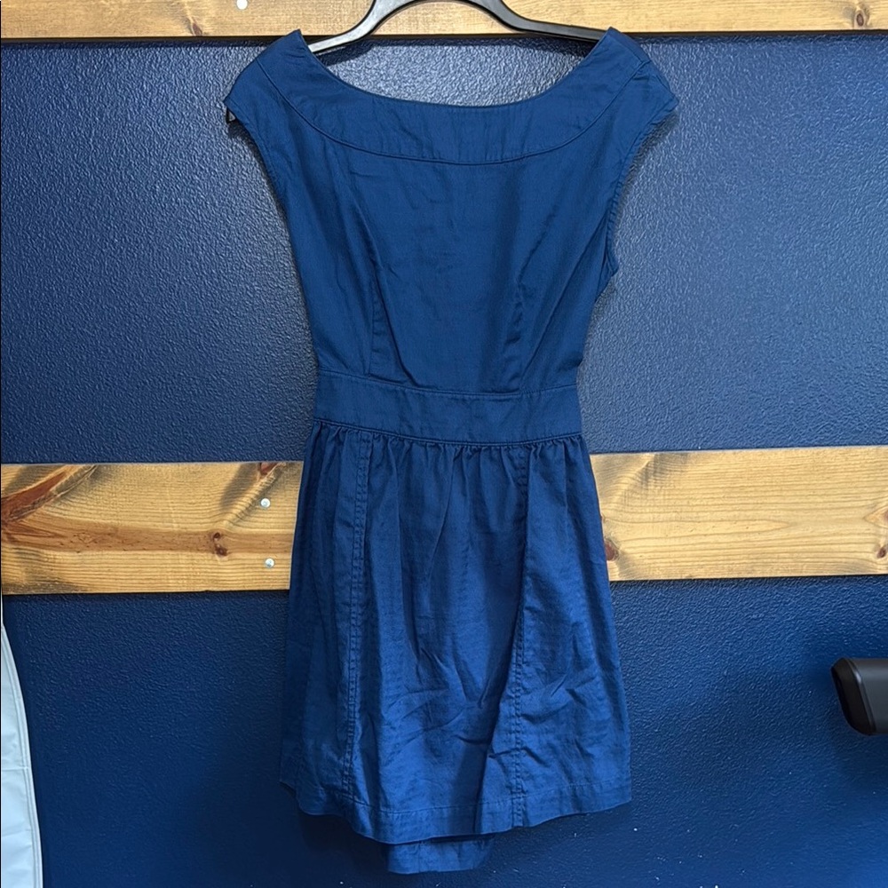 Tulle Blue Cap Sleeve Bateau Sundress